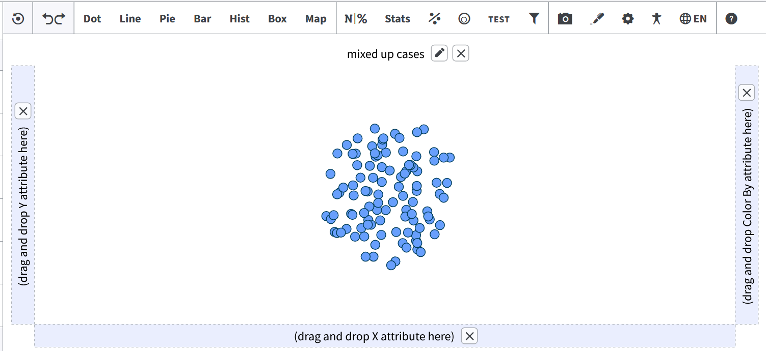 After screenshot of the data exploration area with simplified layout and clearer drag-and-drop regions