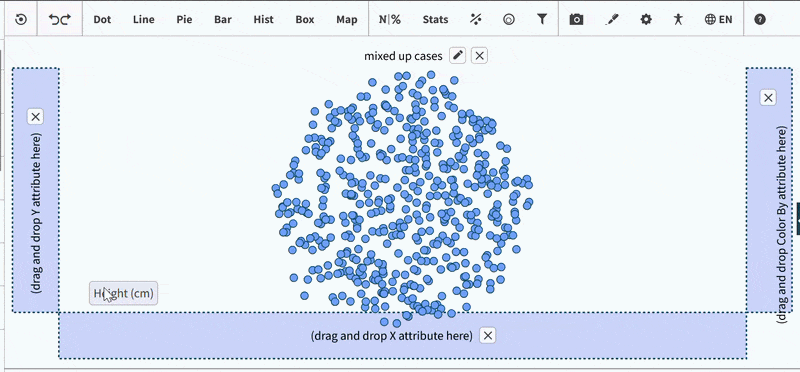 Animated demo of a right-click context menu appearing on a chart, surfacing relevant actions directly on the graph